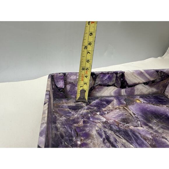Vintage Global Views Amethyst Jewelry Box Purple Trinket Box 11"x7"x2.5" *READ - Picture 16 of 16